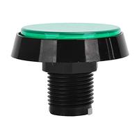 HEEPDD Bouton Poussoir Lumineux LED, Matériau ABS, Contrôle Haute sensibilité pour Console de Jeu avec Diamètre 60 Mm pour les Joueurs (Vert + LED + interrupteur à trois pattes)