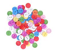 HEEPDD Boutons de Couture Ronde en Bois et Colorés pour le Commerce de Bricolage - 100 Morceaux de Boutons de Remplacement de la Mode Rétro pour L'artisanat, le Tricot et le Scrapbooking