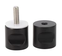 HEEPDD Boutons de Porte de Placard Poignée de Porte Intérieure en Verre Montage Monotrou en Alliage D'aluminium Matériel Noir Mat pour Salle de Bain Douche Maison Armoire Couloir