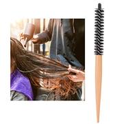 HEEPDD Brosse à Cheveux à Petite Frange Volumisante, Poils en Nylon Résistants à la Chaleur, Manche en Bois de Cerisier Rond de 0,63 Pouce pour Sécher les Cheveux Fins et Courts avec une Répartition