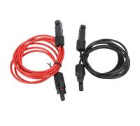 HEEPDD Câble d'extension de panneau solaire efficace de 12 AWG de 2 m de long avec connecteur femelle et connecteur mâle pour le raccordement du panneau solaire, matériau ABS, rouge, noir