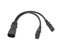 HEEPDD Câble Répartiteur d'alimentation IEC320 C14 Y, avec Couvercle Extérieur en PVC et Doubles Connecteurs Femelles C15 pour Moniteurs LCD et Imprimantes