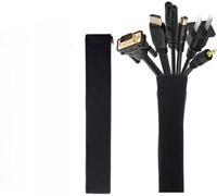 HEEPDD Cache-câble étanche à l'eau, Manchon de Protection de Cordon en Néoprène de 50 Cm Anti-poussière avec Fermeture à Glissière pour Téléviseur, Ordinateur, Réfrigérateur, Protecteur (1)