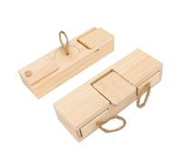 HEEPDD Cache-Cache Jouet de Fouille, Centre d'Activité en Pin Naturel | Puzzle multi-compartiments avec couvercles relevables, tiroir à ficelle, planche à creuser à croquer, anti-ennui pour