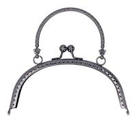 HEEPDD Cadre de Poignée de Sac à Main en Demi-cercle, 16,5 Cm (6,5 pouces) avec Fermoir en Métal Antique pour Bricolage, Sac à Main, Pochette, Fabrication de Sacs Vintage, (Pistolet B01-028-00508)