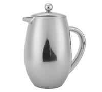 HEEPDD Cafetière Isolée à Double Paroi avec Filtre à Mailles Fines et Poignée Ergonomique pour café Chaud, thé, Lait et Autres Boissons, Marmite en Acier Inoxydable