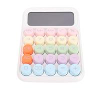 HEEPDD Calculatrice de Commutation Mécanique à 12 Chiffres, Calculatrice de L'écran LCD Numérique avec des Touches Sensibles et des Touches Rondes Rétro pour Les Activités de L'école (White)