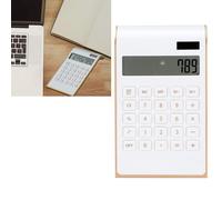 HEEPDD Calculatrices de Bureau à 10 Chiffres, Calculatrice de Bureau LCD Portable, Grand écran, Calculatrice Ultra Fine et Sensible à Grands Boutons avec Double énergie Solaire et (White)