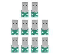 HEEPDD Carte Adaptateur USB Type A vers Dip, 10 Adaptateurs Dip USB pour Les Conceptions de Planches à Pain de Bricolage, Matériaux Auxiliaires électriques