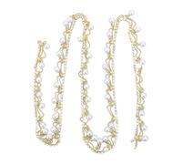 HEEPDD Chaîne à Pompons en Perles et, 2 Cm de Largeur, 1 Mètre, Garniture à Franges en Perles Dorées Brillantes, élégante et Exquise, Chaîne à Pompons en pour Collier de