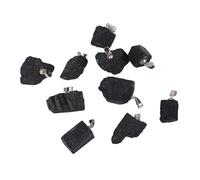 HEEPDD Charms Pendent de Pierre d'agate Noir Irrégulier, réglé pour les Clés de Bracelet de Collier Offrant des Souhaits Nan