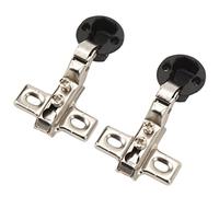 HEEPDD Charnière d'armoire, Charnières à Ressort Solide pour Portes d'armoires en Verre, Base à 2 ou 4 Trous, Ouverture et Fermeture en Douceur, ' à Charge Maximale de 6 Kg, Plaque 'acier