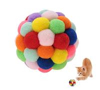 HEEPDD Chat Balle, colorées Gonflable Peluche avec agrafes pour Jouets mâcher idéal pour Chats intérieurs et extérieurs idéal pour Chats intérieurs et extérieurs