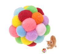 HEEPDD Chat Balles Colorées, Balle Chat Rebondissante Chat Coloré Jouet Chaton Balle en Peluche Jouet à Mâcher Faite à La Main Balle Chat Balle Chat Chaton Chien(s)