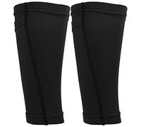 HEEPDD Chaussettes de Protège-Tibia de Football, Conception de Manches de Jambe de Compression, Manches de Protège-Tibia à Double Couche, Chaussettes de en Nylon Noir pour l'entraînement de