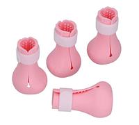 HEEPDD Chaussures de Baignade de Chats en Silicone Réglable sans Glissement, Conception du Trou de Vidange pour Le Toilettage des Médicaments de Coupe des Ongles avec Anneaux Mous, (Pink)