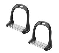 HEEPDD Cheval étriers pour Selles, 5Colors Sécurité Reflex 3D à Rail Large Matière en Aluminium Moulé sous Pression, Peinture de Couleur[Black] Étrivières