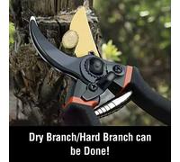 HEEPDD Ciseaux de Jardin, Lames en Acier Rapide SK5 Coupant des Branches de 30 Mm D'épaisseur, Poignée en Silicone Antidérapante Confortable, avec Design pour L'élagage des Rosiers,