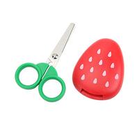 HEEPDD Ciseaux de sécurité à Fraises, Ciseaux Artisanaux avec Pointe Ronde et Manchons à Fruits Magnétiques, Poignée en Plastique Léger en Acier Inoxydable pour la Décoration de la Maison, Projets