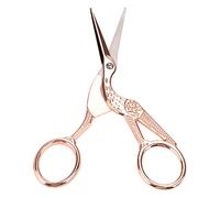 HEEPDD Ciseaux en Acier Inoxydable pour la Coupe D'artisanat - Style Vintage avec un Motif de Grue Rouge - Durable et Confortable 11,5 * 4,8 Cm / 4,5 * 1,9 Pouces Rose or