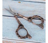 HEEPDD Ciseaux Vintage, Outils de Broderie et de Couture en Acier Inoxydable pour l'artisanat Artistique et un Usage Quotidien (Placage de cuivre foncé)