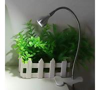 HEEPDD Clamp/Holder de Lampe de Nuit à LED 3W, Lumière de Bureau USB avec Col en Aluminium, Blanc Chaud Blanc, Lecture Intérieure étudiant le Salon de beauté (Éclairage blanc)