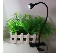 HEEPDD Clamp/Holder de Lampe de Nuit à LED 3W, Lumière de Bureau USB avec Col en Aluminium, Blanc Chaud Blanc, Lecture Intérieure étudiant le Salon de beauté (Éclairage blanc)