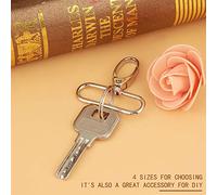 HEEPDD Clips de Déclenchement Pivotants en Alliage de Zinc avec Porte-clés, Argent, 20 Pièces, 20mm-38mm, pour Porte-clés, Cordons, Fabrication de Bijoux, Artisanat (38mm)