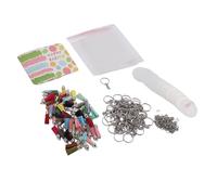 HEEPDD Coffret Cadeau Porte-clés en Acrylique, Porte-clés en Acrylique Transparent avec 60, 170 Anneaux Ouverts, 60 Pompons pour Bricolage, Peinture, Collage de Photos, Kits