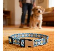 HEEPDD Collier pour Petit Chien, Motif imprimé, Réglable, en Polyester Doux, pour Beagle, Bouledogue Français, Caniche Miniature (L)
