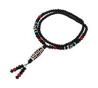 HEEPDD Collier Tibétain Traditionnel avec Perles Dzi à Neuf Yeux, Pendentif Amulette de Protection pour Méditation et Guérison Spirituelle