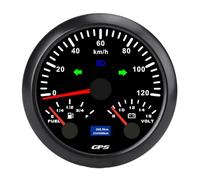 HEEPDD Compteur de Vitesse GPS 85 Mm Kilométrique, Jauge de Speedomètres avec Voltmètre et Jauge de Carburant pour Moto, Yachts, Camions Compteur de Vitesse GPS 85 Mm, 7 Couleur 120 Mph Nan Autre
