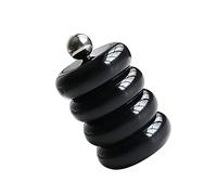 HEEPDD Conteneur d'articles Porte-Qtip de Style Nordique, Conteneur de Coton-tige en Résine Fait à la Main pour Fournitures de Rangement de Salle de Bain et de vanité (Noir quatre couches)