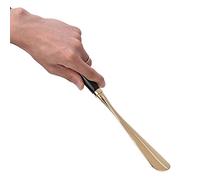 HEEPDD Corne à Chaussures Longue Tête de élégante avec Poignée Antidérapante, Cuillère à Chaussures en Métal pour Talons Hauts et en Cuir, Bois de Hêtre importé et Poignée Confortable en Laiton, (#2)