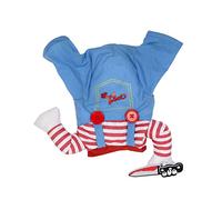 HEEPDD Costumes de Chien Drôle de Poupée avec Attachement en Forme de Couteau, Couleurs Vives Vêtements pour Animaux de Compagnie Confortables pour l'Halloween de Noël, M Taille Nan (Bleu m)