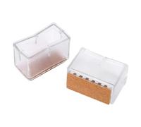 HEEPDD Couvre-pieds de Chaise de Protection de Sol de Meubles avec Semelle en Caoutchouc Antidérapante, Protecteur de Meubles en PVC Transparent, Paquet de 8, Ajustement Rectangulaire, 2,4x4,5x3,1