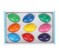 HEEPDD Crayons en Forme D'œuf, Couleurs de Peinture Lavables, Crayons à œufs Faciles à Saisir avec Plateau de Rangement, Fournitures Artistiques pour Tout-petits, 9 Pièces