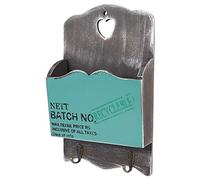 HEEPDD Crochet de Rangement Porte-lettres en Bois avec Crochet de Suspension, Rouge, Design Rustique Créatif, Porte-clés et Rangement, 18x6,5x29 Cm Nan Nécessités Quotidiennes (W186503 à