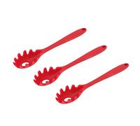 HEEPDD Cuillère à Spaghetti en Silicone, Résistante à la Chaleur, 3 Pièces, 11,2x2,4 Pouces, pour la Cuisson des Pâtes et la Vaisselle de Service (rouge)