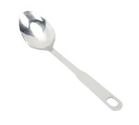 HEEPDD Cuillère de Cuisine à Long Manche en Acier Inoxydable, Cuillère de Cuisine de qualité Commerciale avec Trou de Suspension pour Servir des Pâtes, du Riz et des Légumes, Passe au Lave-vaisselle