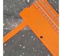 HEEPDD Cutter en Papier avec échelle Claire 5 Options de Couleurs Portables Conception Pliante Acier en Carbone pour Fabrication de Photos Étiquettes Scrapbooking Supplies 10,6 Pouces (ORANGE)