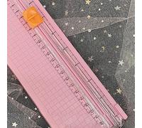 HEEPDD Cutter en Papier avec échelle Claire 5 Options de Couleurs Portables Conception Pliante Acier en Carbone pour Fabrication de Photos Étiquettes Scrapbooking Supplies 10,6 Pouces (PINK)