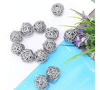 HEEPDD Décor de Noël 20pcs Balles de Rotin, Ornements de Rotin pour Le Festival de Décoration de Fête de Jardin de Mariage Catégorie (White)