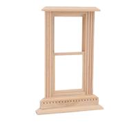 HEEPDD Décoration de Fenêtre en Bois pour Maison de Poupée, Cadre de Fenêtre à, Mini Dessus Plat, 2 Grilles de Haut en Bas, Décoration de Coulissante, échelle 1:12, Meubles de Maison de Poupée en