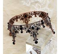 HEEPDD Décoration de Gâteau avec Couronne de Reine, Style Baroque en Perles Métalliques, Décoration de Gâteau de Princesse pour Mariages et Fêtes, 11,9 X 6,9 Cm, Catégorie Festival Noir