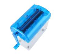 HEEPDD Destructeur de Papier Manuel A6 Conception Compacte à Manivelle Détruit Les Documents Silencieusement en Quelques Secondes Aucune électricité Nécessaire Le Corps Transparent Montre Les (Blue)