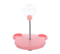HEEPDD Dispensateur de Boule de Nourriture pour Chats, Ours Forme de Nourriture Qui Fuit Un Cercle de Gage de Printemps Piste de Balle en Plastique en Plastique Mignon Jouet de Mangeur (Pink)