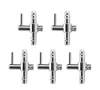 HEEPDD Distributeur de Tube d'air en Acier Inoxydable 5 Pièces, Accessoires de Pompe à Eau, Vanne à Tête Unique de Contrôle de Pompe à Oxygène avec Réglage du Débit d'air, pour Aquarium de