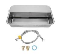 HEEPDD Distributeur d'eau Automatique pour Chiens, Bol d'eau Potable D'extérieur pour Chien, Abreuvoir en Acier Inoxydable avec Valve Flotteur en Plastique, adapté aux Poulets et