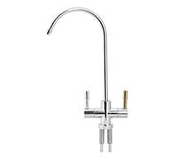 HEEPDD Double Robinet Évier, Premium Durable Élégant Élégant En Acier Inoxydable Robinet D'eau avec 360 ° Bec Pivotant pour Lavabo Salle De Bains Cuisine